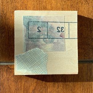 NEW Handmade paper wood collage one of a kind eye wood quirky unique OOAK